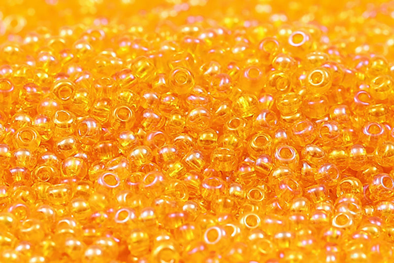 Preciosa Rocailles 11/0 Transparent Dark Yellow Rainbow col.81060