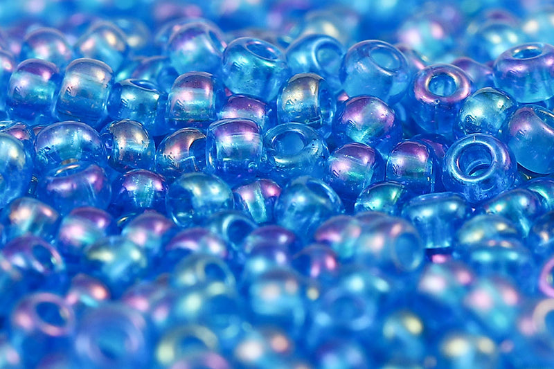 Preciosa Rocailles 11/0 Transparent Drak Aqua Rainbow col.61150