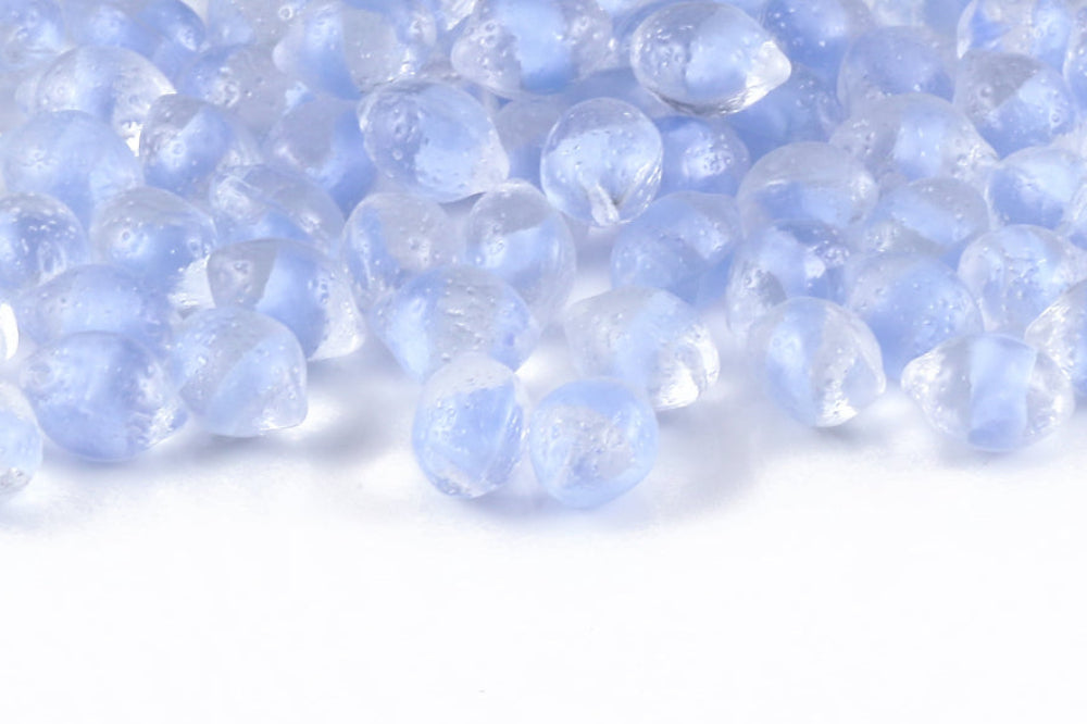 Lemon 14×10mm Crystal Blue Mixed 1-Hole Czech Beads
