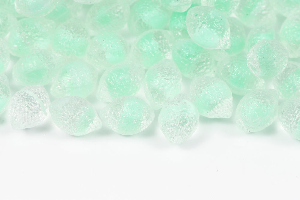 Lemon 14×10mm Crystal Green Mixed 1-Hole Czech Beads