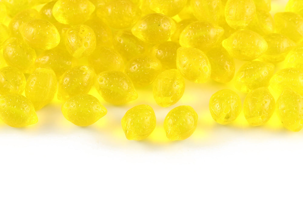 Lemon 14×10mm Crystal Lt.Yellow 1-Hole Czech Beads