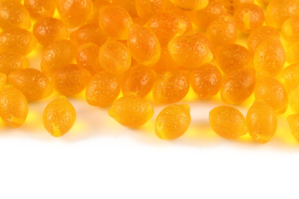 Lemon 14×10mm Transparent Yellow 1-Hole Czech Beads