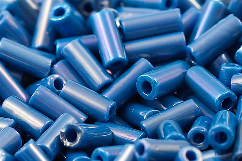 Preciosa Bugles 2″ Teal Blue Rainbow col.34210