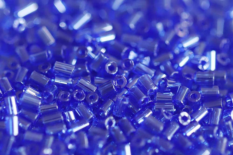 Preciosa Bugles 1″ Transparent Sapphire Luster col.36050