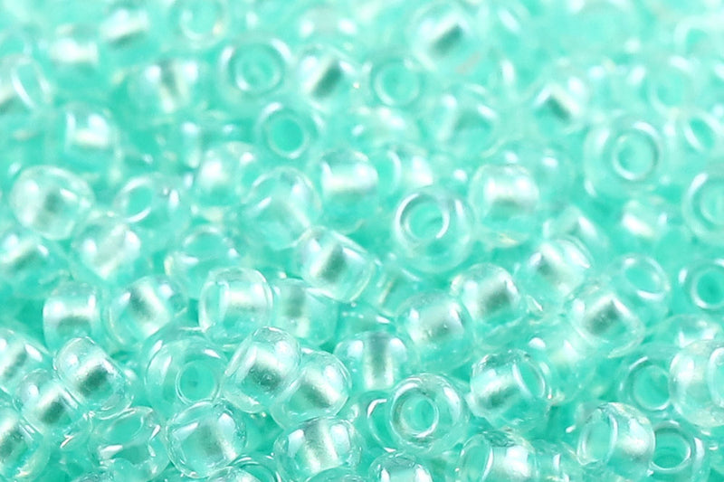 Preciosa Rocailles 6/0 Pearl Pastel Auqa Lining col.382PG
