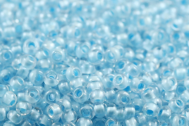 Preciosa Rocailles 11/0 Crystal Aqua Lined col.38662