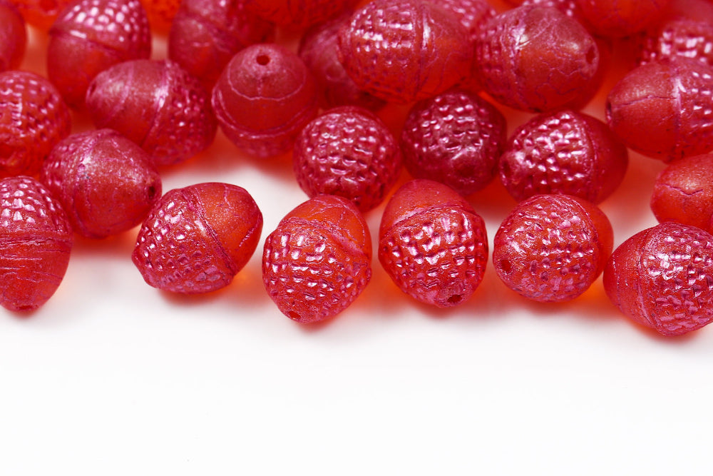 Acorns 10×12mm Crystal Orange With Pink 1-Hole Czech Beads