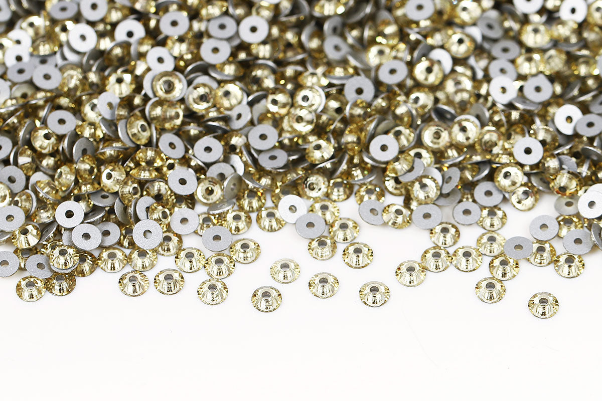 Preciosa Sew On Crystals Center Hole Flatback Jonquil
