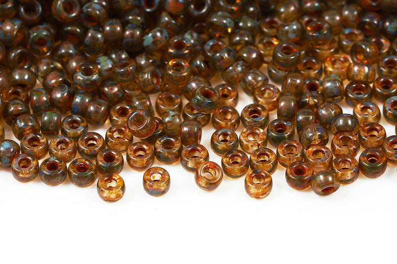 Matubo Round 2/0 Gray Travertin Czech Seed beads
