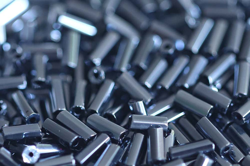 Preciosa Hexagon Bugles 2″ Gun Metal col.49102