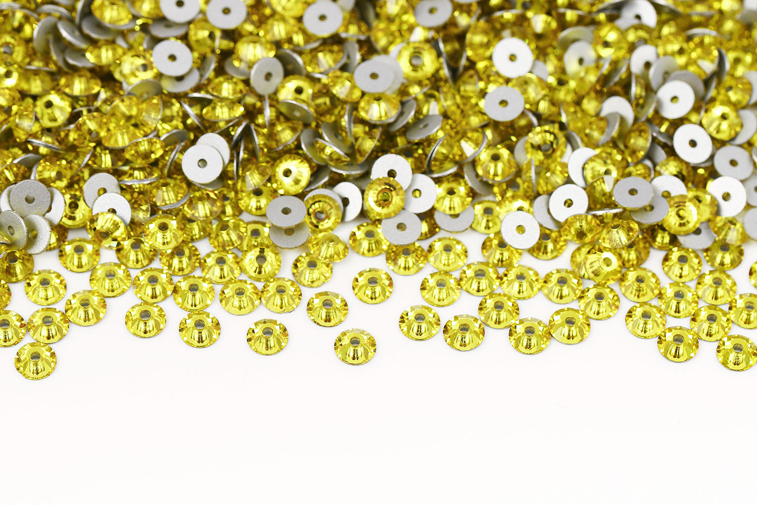 Preciosa Sew On Crystals Center Hole Flatback Citrine