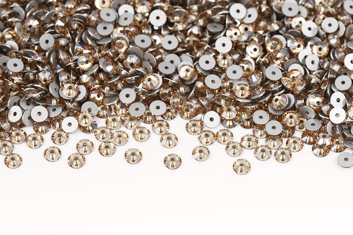 Preciosa Sew On Crystals Center Hole Flatback Crystal Honey