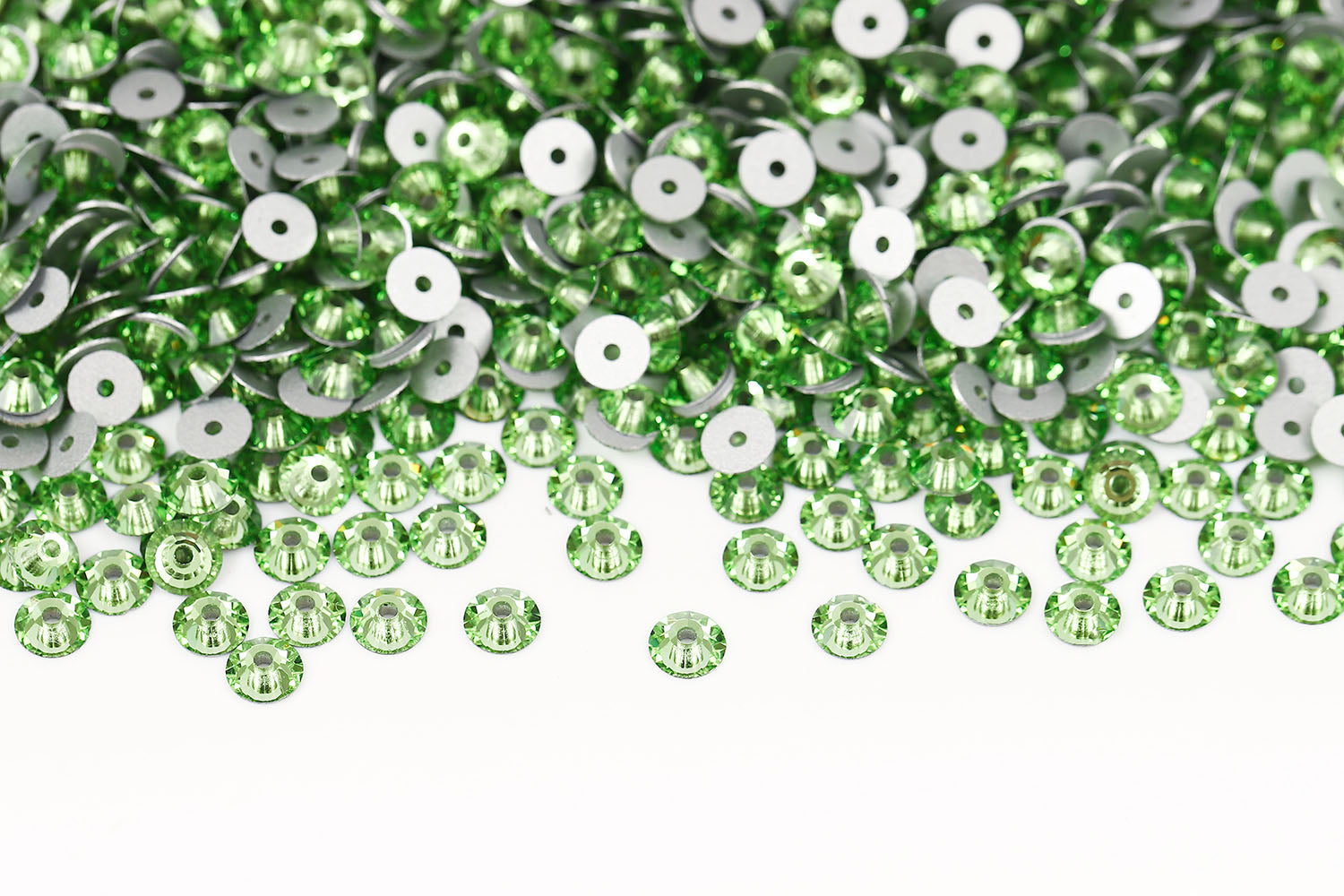 Preciosa Sew On Crystals Center Hole Flatback Peridot