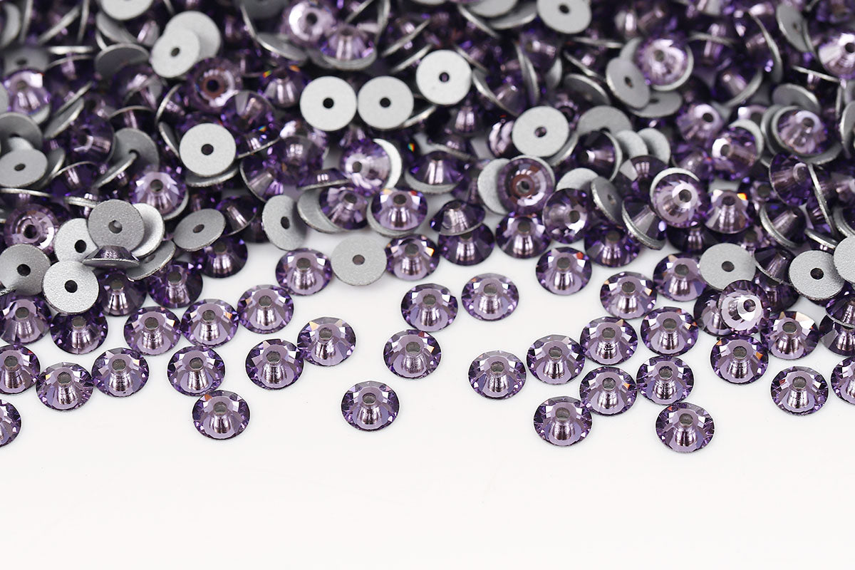 Preciosa Sew On Crystals Center Hole Flatback Tanzanite