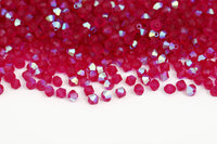 Preciosa Crystal Bicone Beads Fuchsia AB Matt