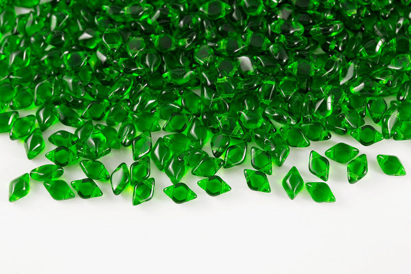Gemduo 8×5mm Chrysolite 2-Hole Czech Beads