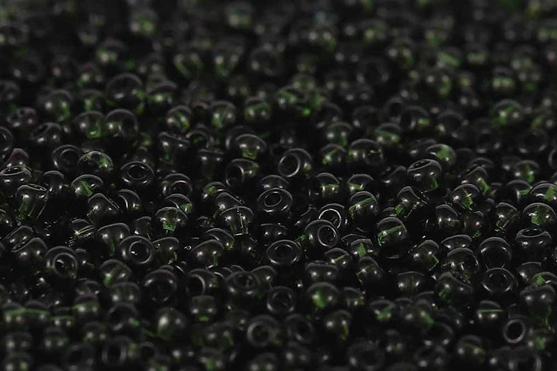 Preciosa Rocailles 11/0 Transparent Dark Olive Green col.50290