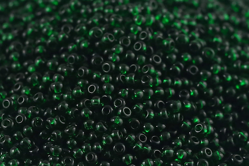 Preciosa Rocailles 11/0 Transparent Dark Forest Green col.50620