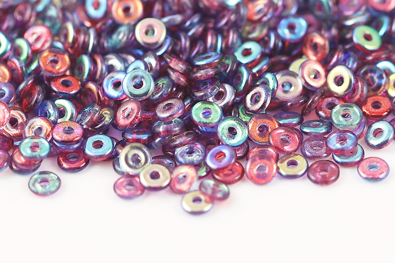 O-Beads 4×1mm Crystal Blue Rose AB Finish 1-Hole Czech Beads