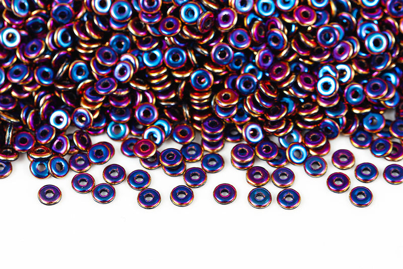 O-Beads 4×1mm Jet Sliperit Full 1-Hole Glass Czech Beads