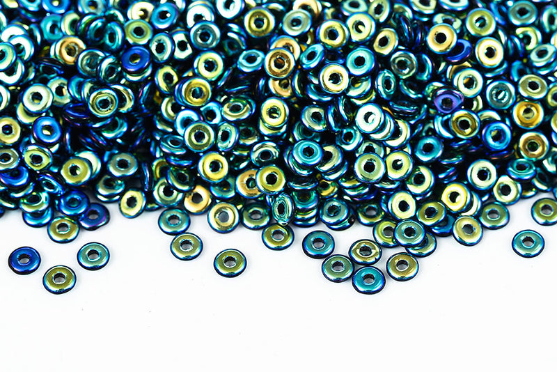 O-Beads 4×1mm Jet AB Full 1-Hole Czech Beads