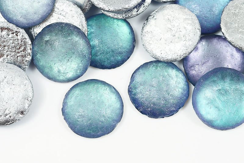 Cabochons 18mm Crystal Vitrail Light Etched Finish Nonporous Czech Beads