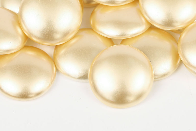 Cabochons 25mm Jonquil Pearl Nonporous Czech Glass Beads