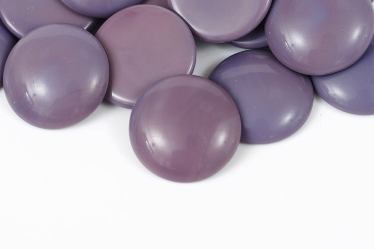 Cabochons 25mm Opaque Amethyst Nonporous Czech Glass Beads
