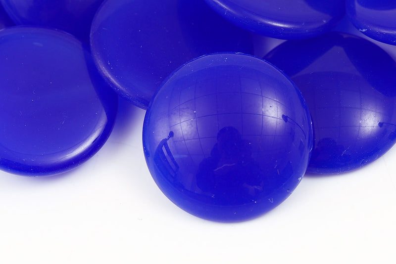 Cabochons 25mm Blue Nonporous Czech Glass Beads