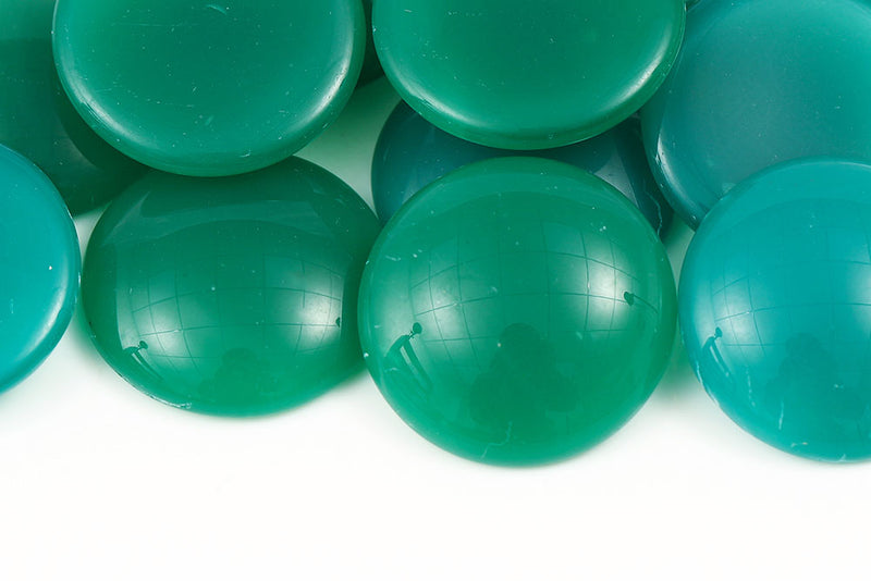 Cabochons 25mm Jadite Nonporous Czech Glass Beads