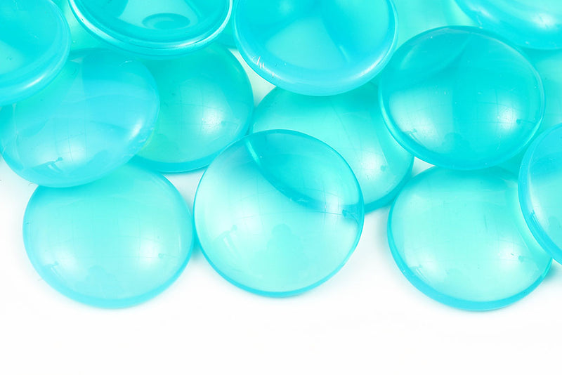 Cabochons 25mm Frost Azurin Nonporous Czech Glass Beads