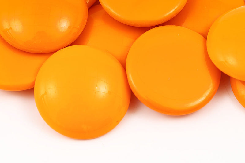 Cabochons 25mm Opaque Orange Nonporous Czech Glass Beads