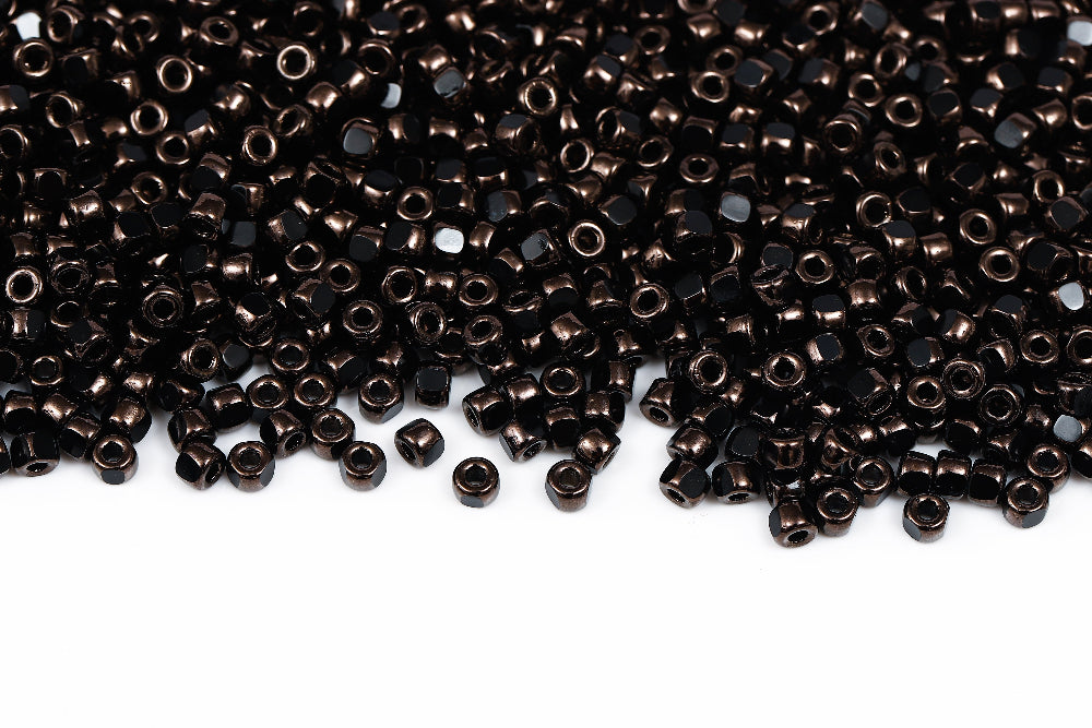 Matubo 3 Cut 6/0 Jet Copper Czech Seed bead