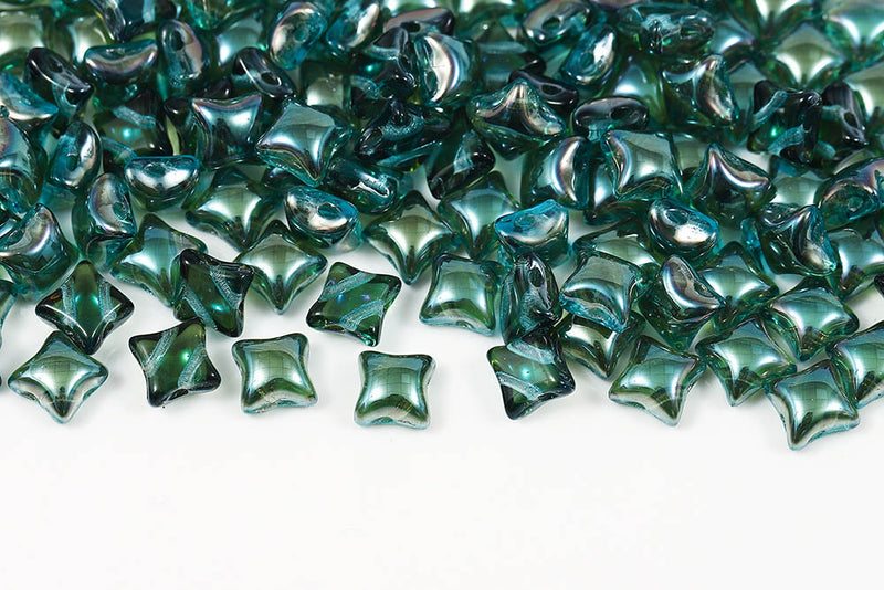 Wibeduo 8×8mm Aquamarine Celsian 2-Hole Czech Beads