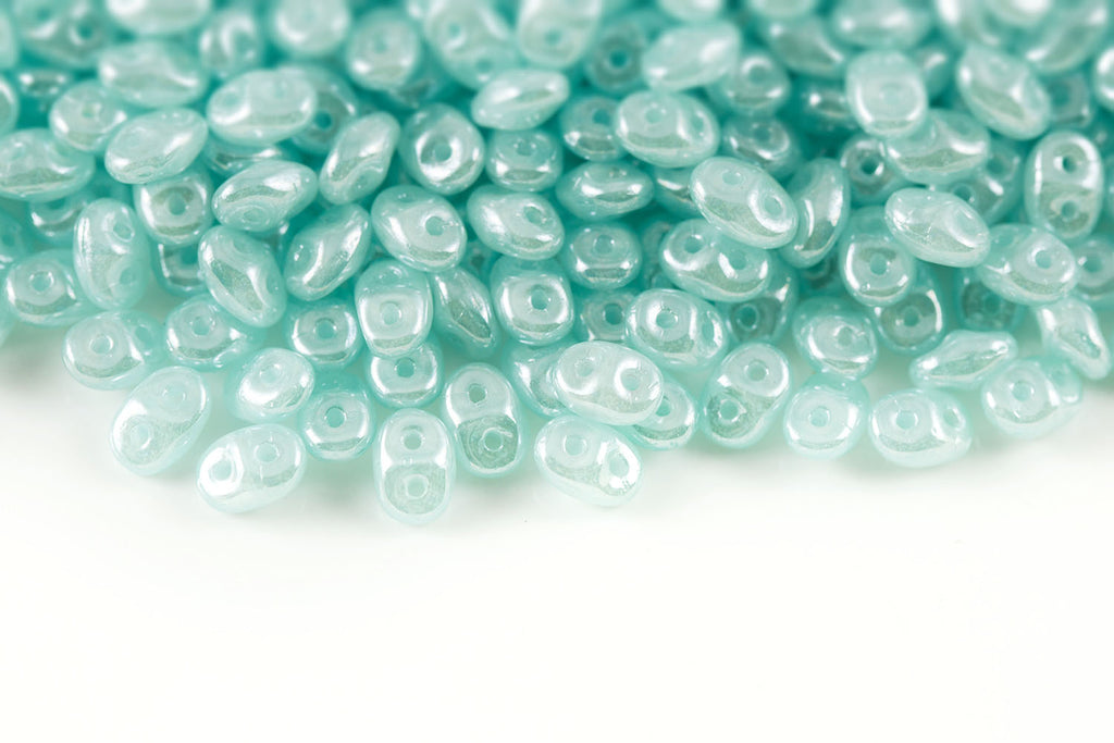 Superduo 5×2.5mm Opal Aque White Luster Czech Beads - Galaxy beads ...