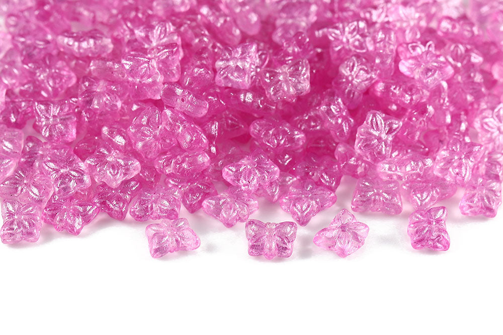 Butterfly 9×7mm Crystal Frozen Rose 1-Hole Czech Beads