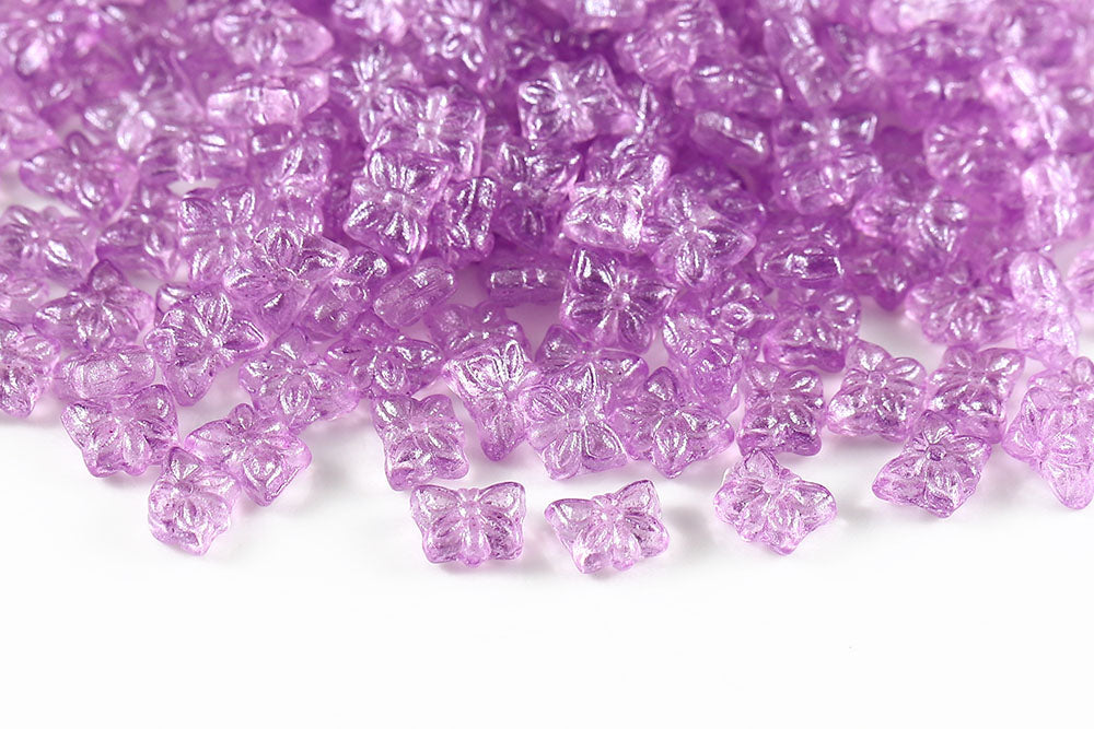 Butterfly 9×7mm Frozen Violet 1-Hole Czech Beads