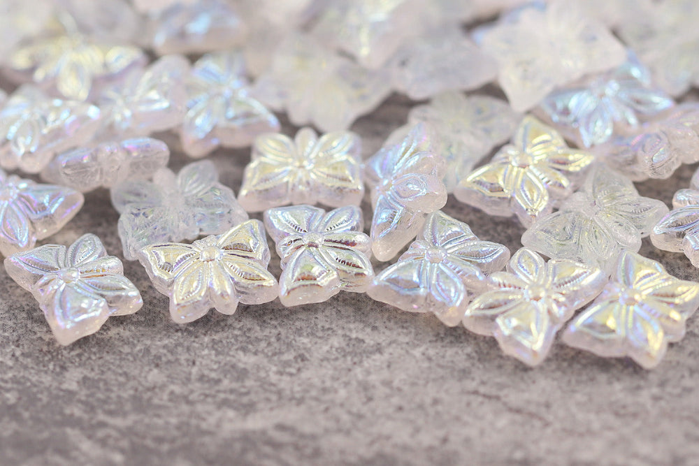 Butterfly 15×12mm Crystal AB 1-Hole Czech Beads