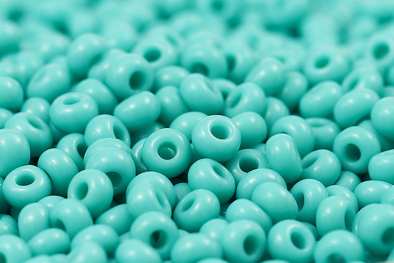 Preciosa Rocailles 8/0 Opaque Turquoise Green col.63130