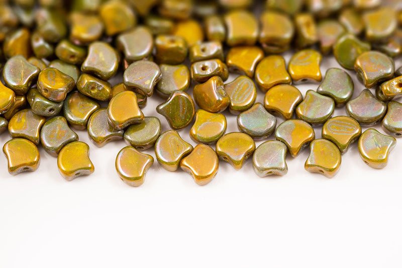 Ginko 7.5×7.5mm Limon Nebula 2-Hole Czech Beads