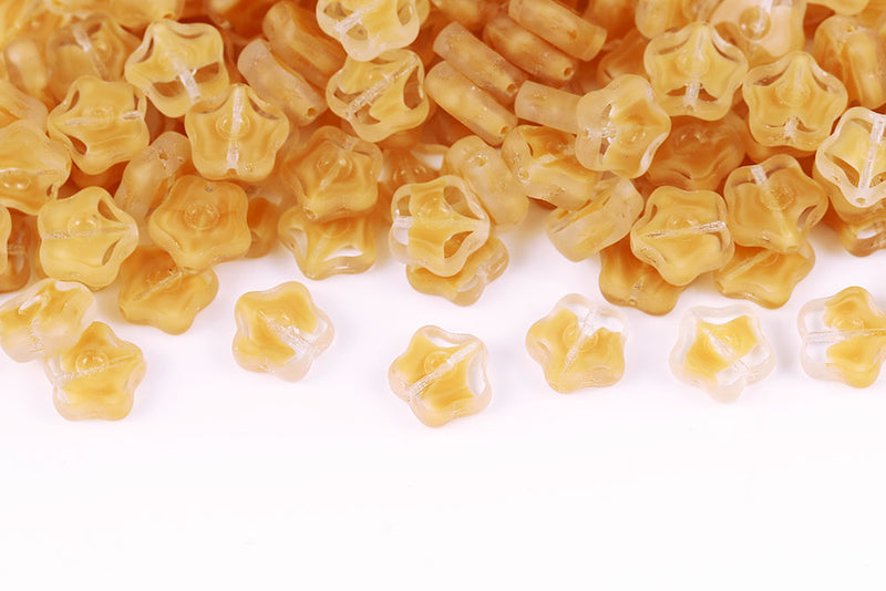 Forget Me Not 11mm Crystal Ivory Matt 1-Hole Czech Beads