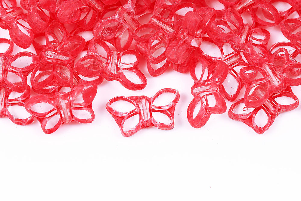Butterfly 20x12mm Crystal Red Matt Finish 1-Hole Czech Beads