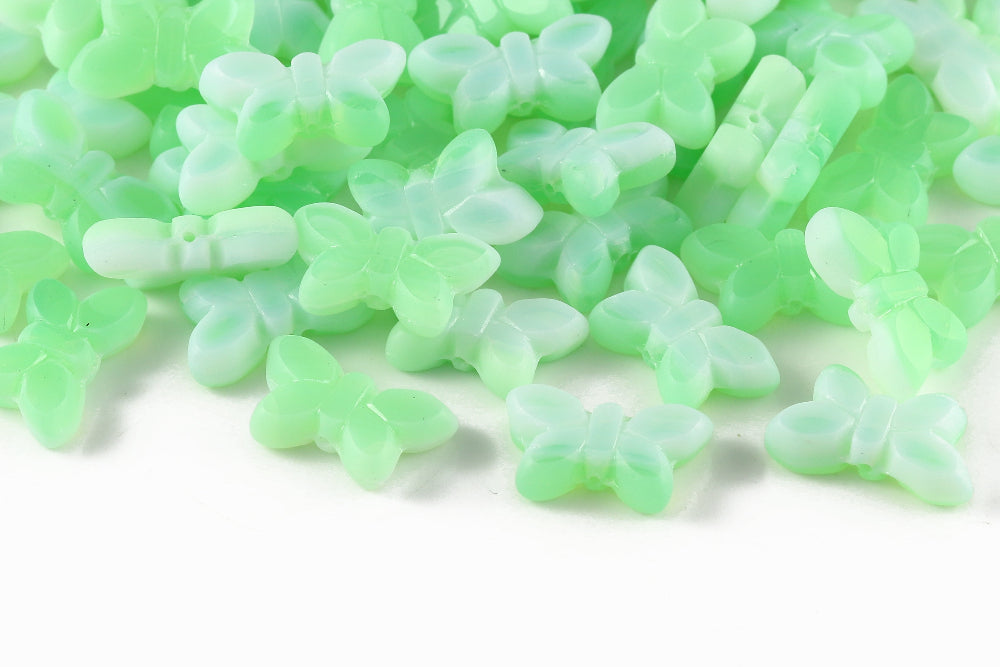 Butterfly 20x12mm Opal Limcicle Mixed Matt 1-Hole Czech Beads