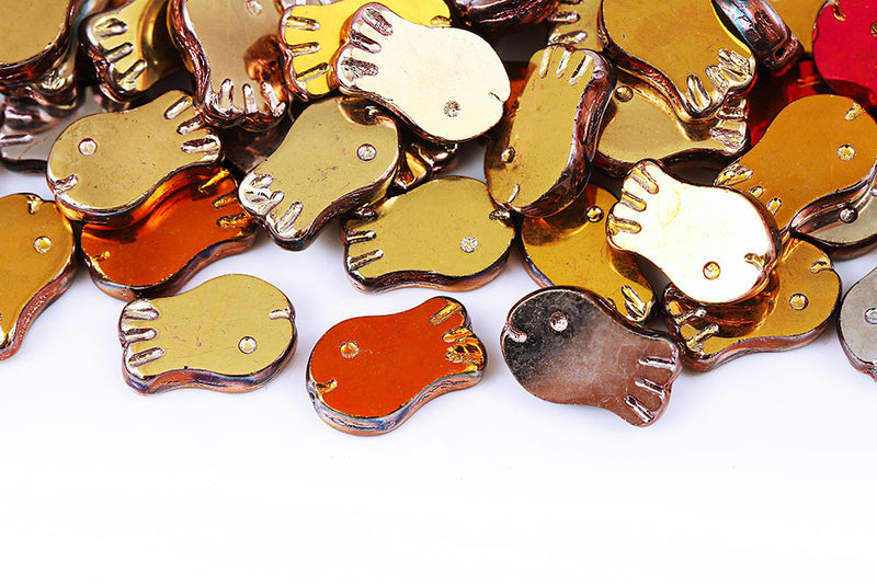 Fish 19×12mm Crystal  Capri Gold Full 1-Hole Czech Beads