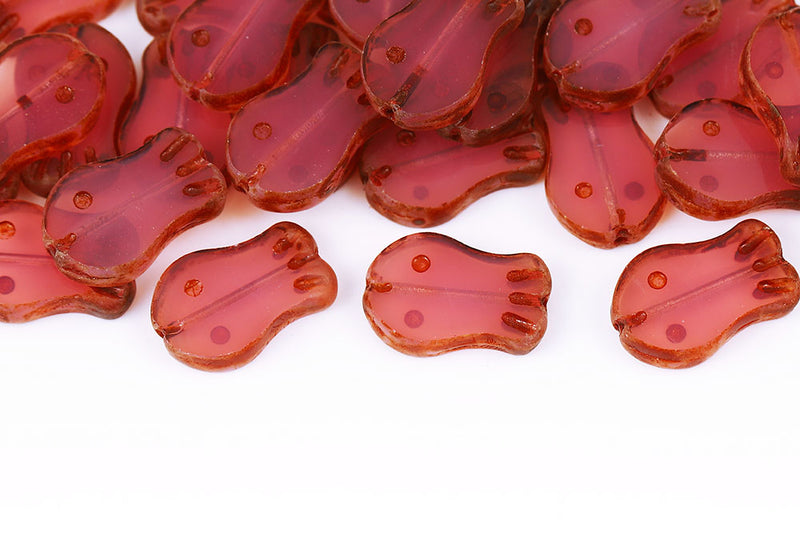 Fish 19×12mm Opal Pink Travertine 1-Hole Czech Beads