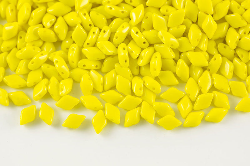 Gemduo 8×5mm Limon 2-Hole Czech Beads