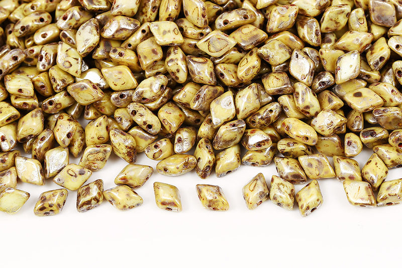 Gemduo 8×5mm Chalk Rembrandt 2-Hole Czech Beads