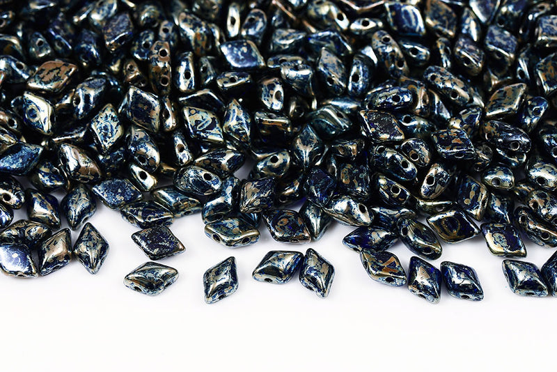 Gemduo 8×5mm Cobalt Blue Rembrandt 2-Hole Czech Beads