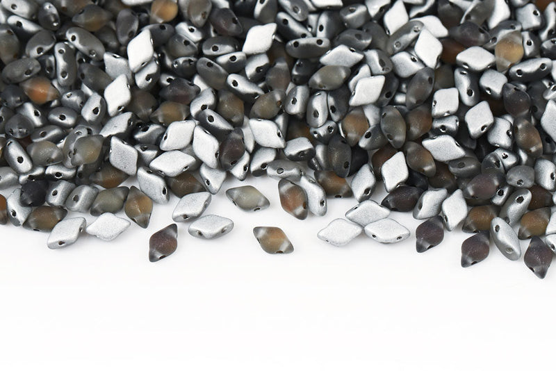 Gemduo 8×5mm Backlit Menthol Mat 2-Hole Czech Beads