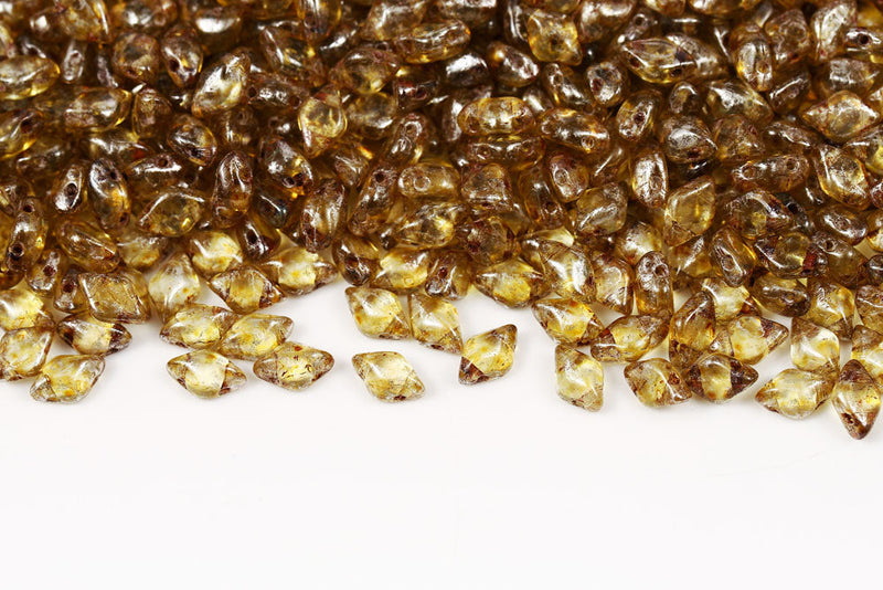 Gemduo 8×5mm Crystal Picasso 2-Hole Czech Beads